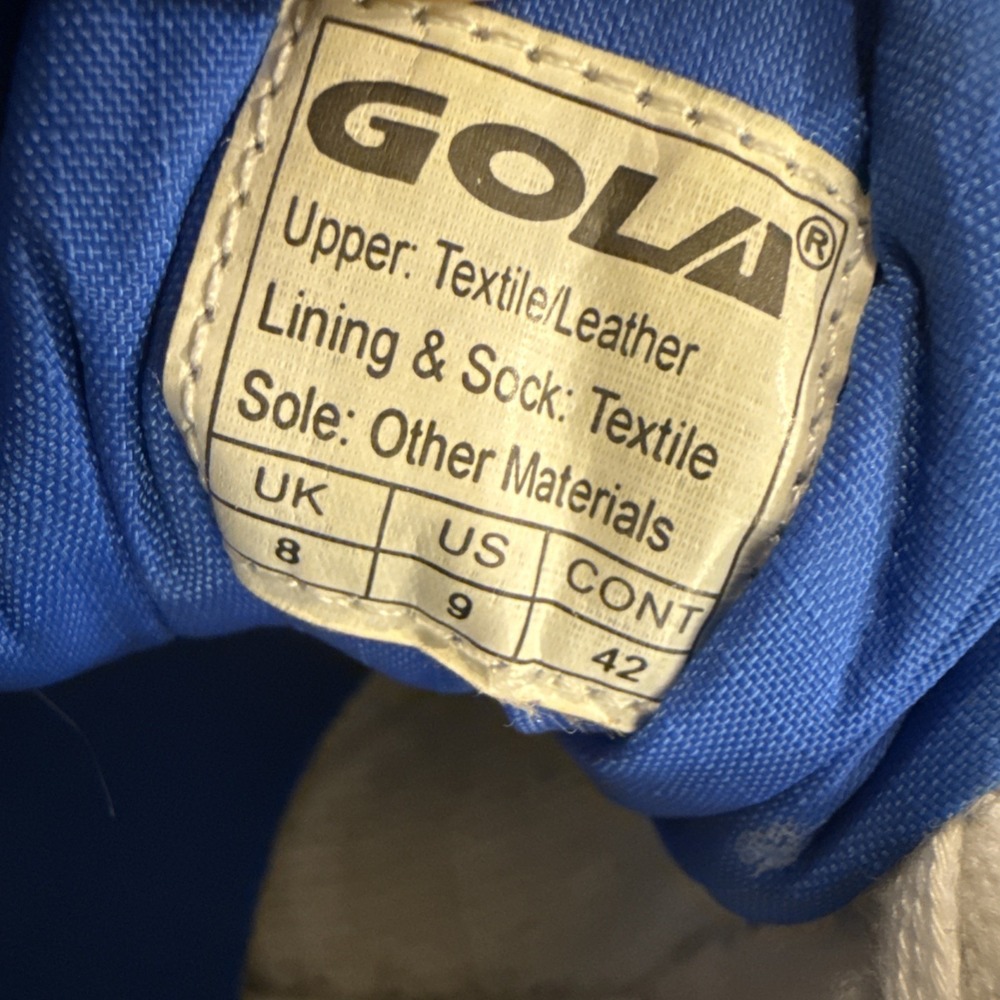Gola Men's Size 9 Retro Track Running Shoes Blue White Red Nylon Suede Athletic - Picture 12 of 13